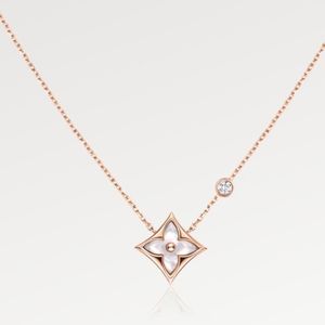 *NEW*Color Blossom BB Star Pendant, Pink Gold, White Mother-of-Pearl and Diamond
